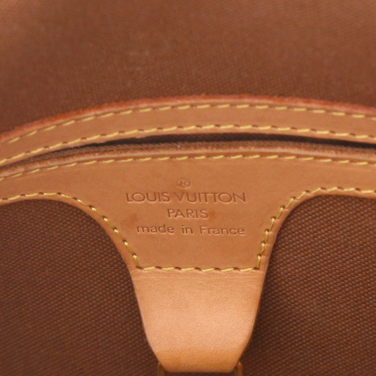 Louis Vuitton  Ellipse handbag  in brown monogram canvas  and natural leather - Detail D2