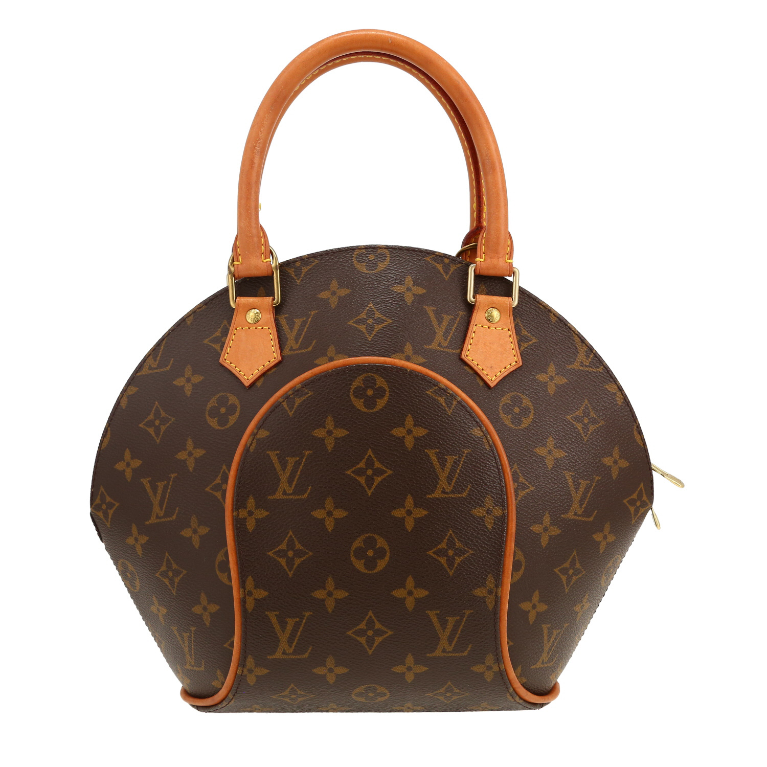 Borsa Louis Vuitton Ellipse modello piccolo in tela monogram marrone e pelle naturale - Detail D4