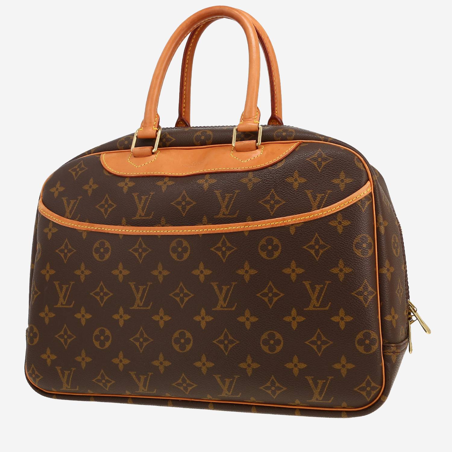 Bolso de mano Louis Vuitton  Deauville en lona Monogram marrón y cuero natural