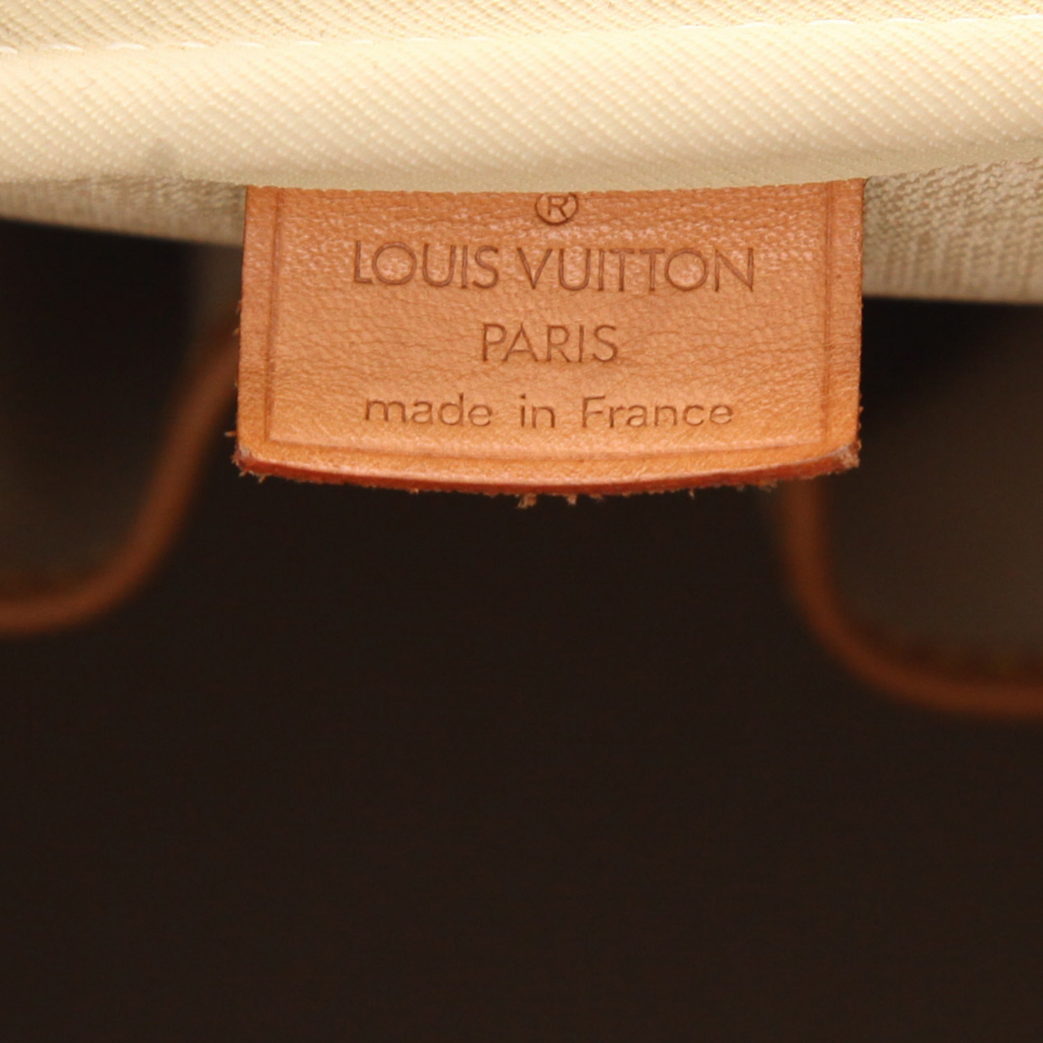 Sac à main Louis Vuitton  Deauville en toile monogram marron et cuir naturel - Detail D2