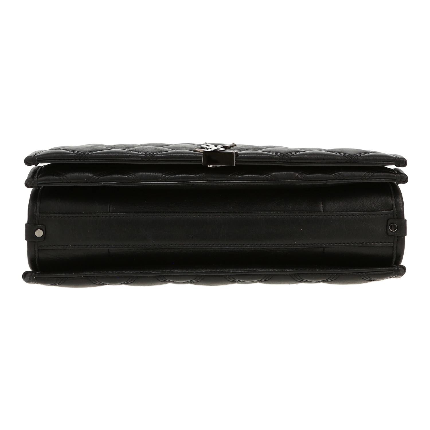 Bolso de mano Saint Laurent   en cuero acolchado negro - Detail D1