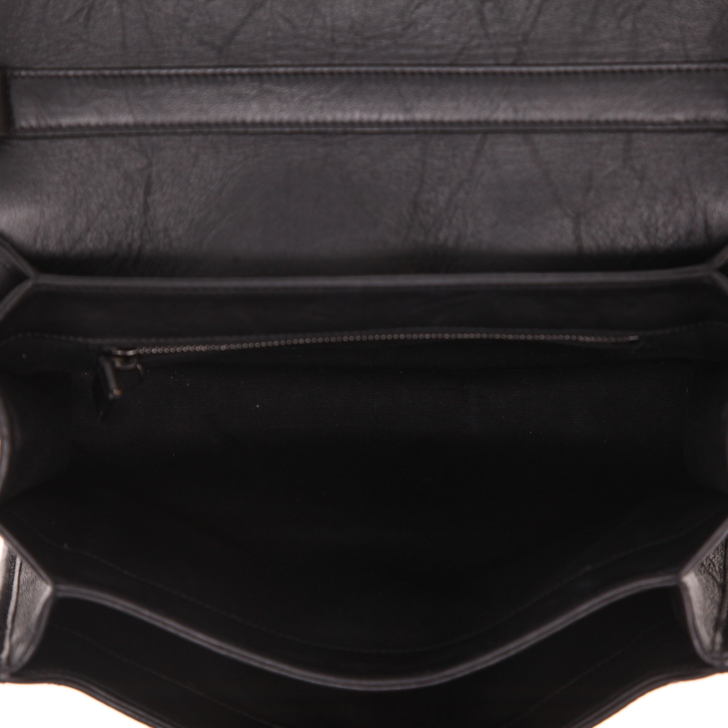 Sac à main Saint Laurent en cuir matelassé noir - Detail D3