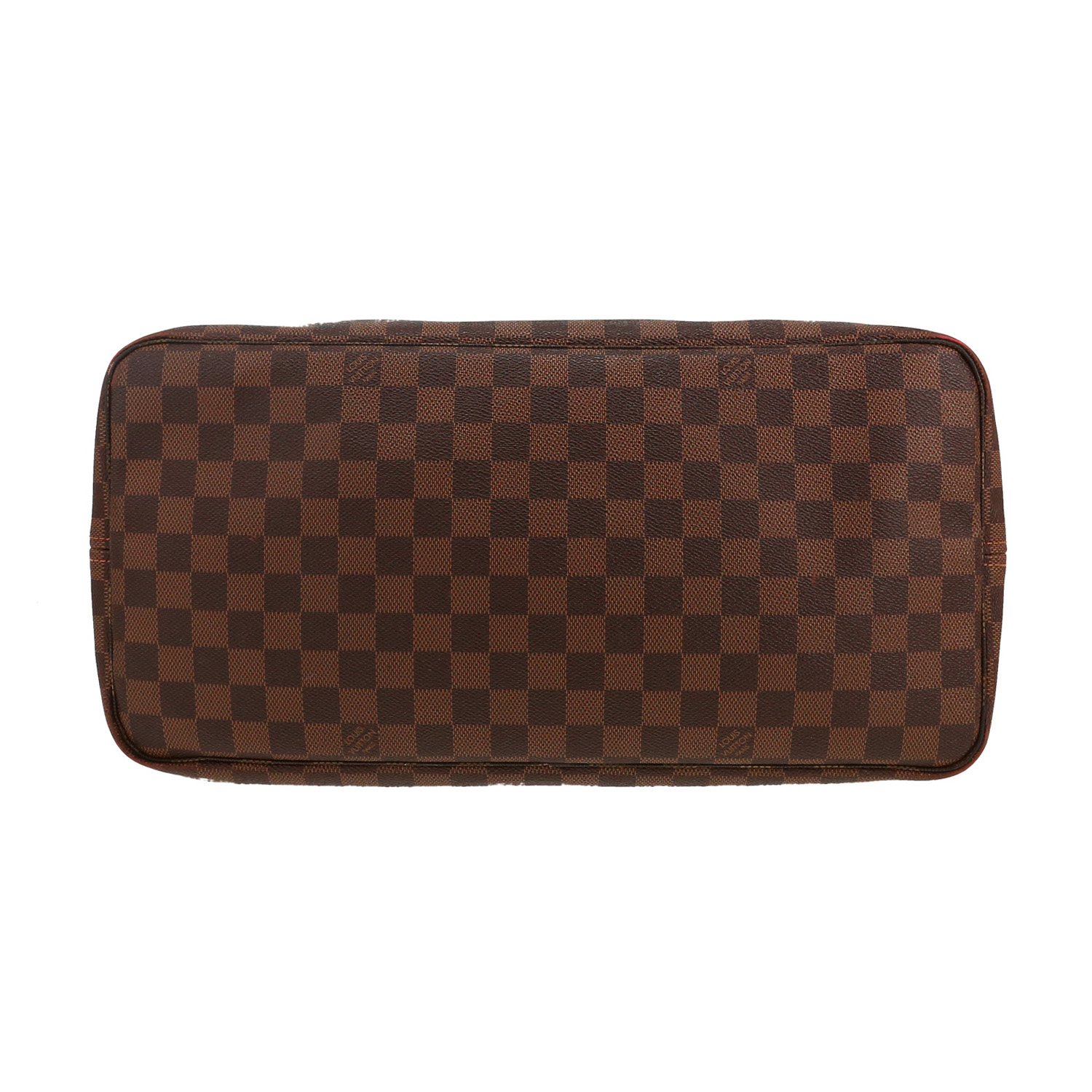 Bolso Cabás Louis Vuitton  Neverfull modelo grande  en lona a cuadros ébano y cuero marrón - Detail D1