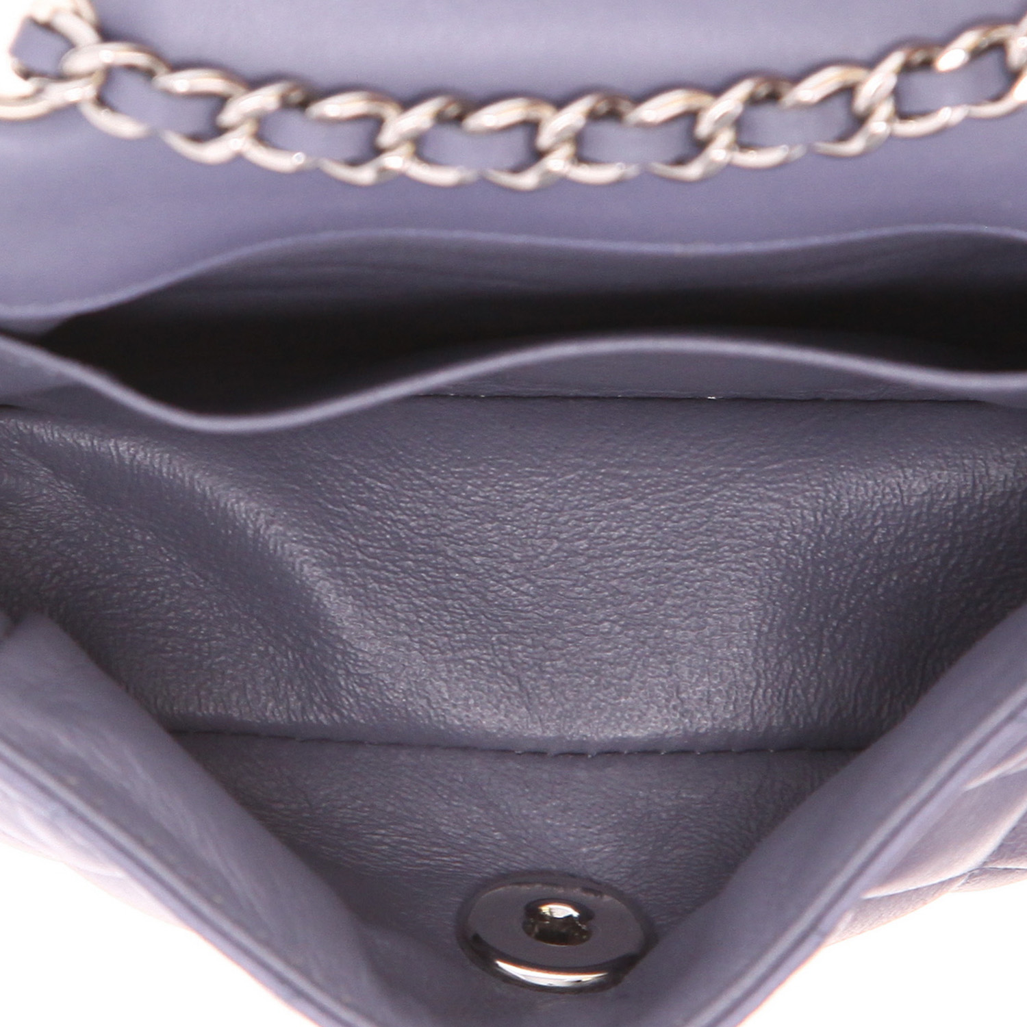 Borsa Chanel  Mini Twin in pelle trapuntata viola lilla - Detail D3