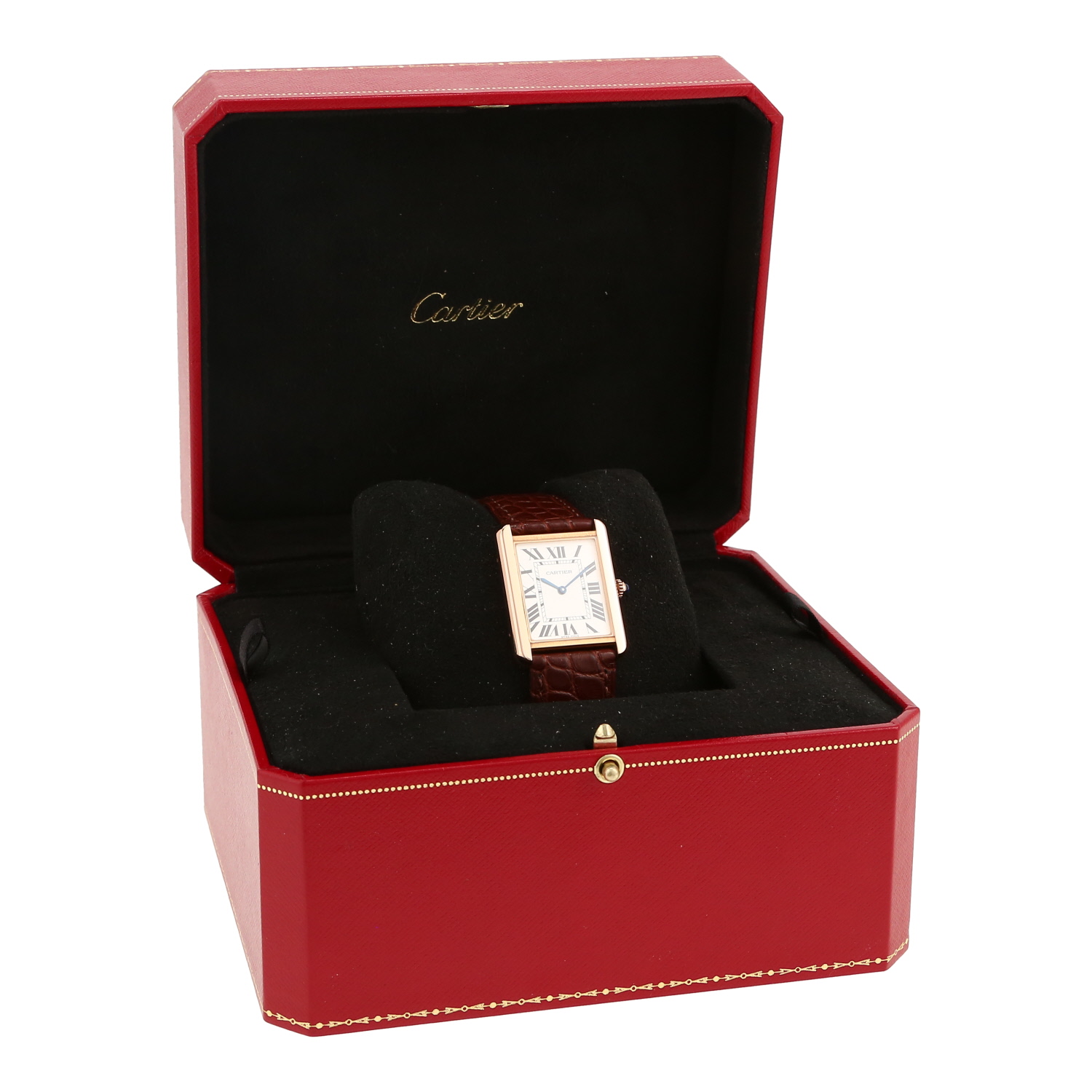 Cartier Tank Solo  in pink gold and stainless steel Circa 2010 - Detail D2