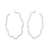 Chanel Camelia hoop earrings in white gold - 00pp thumbnail