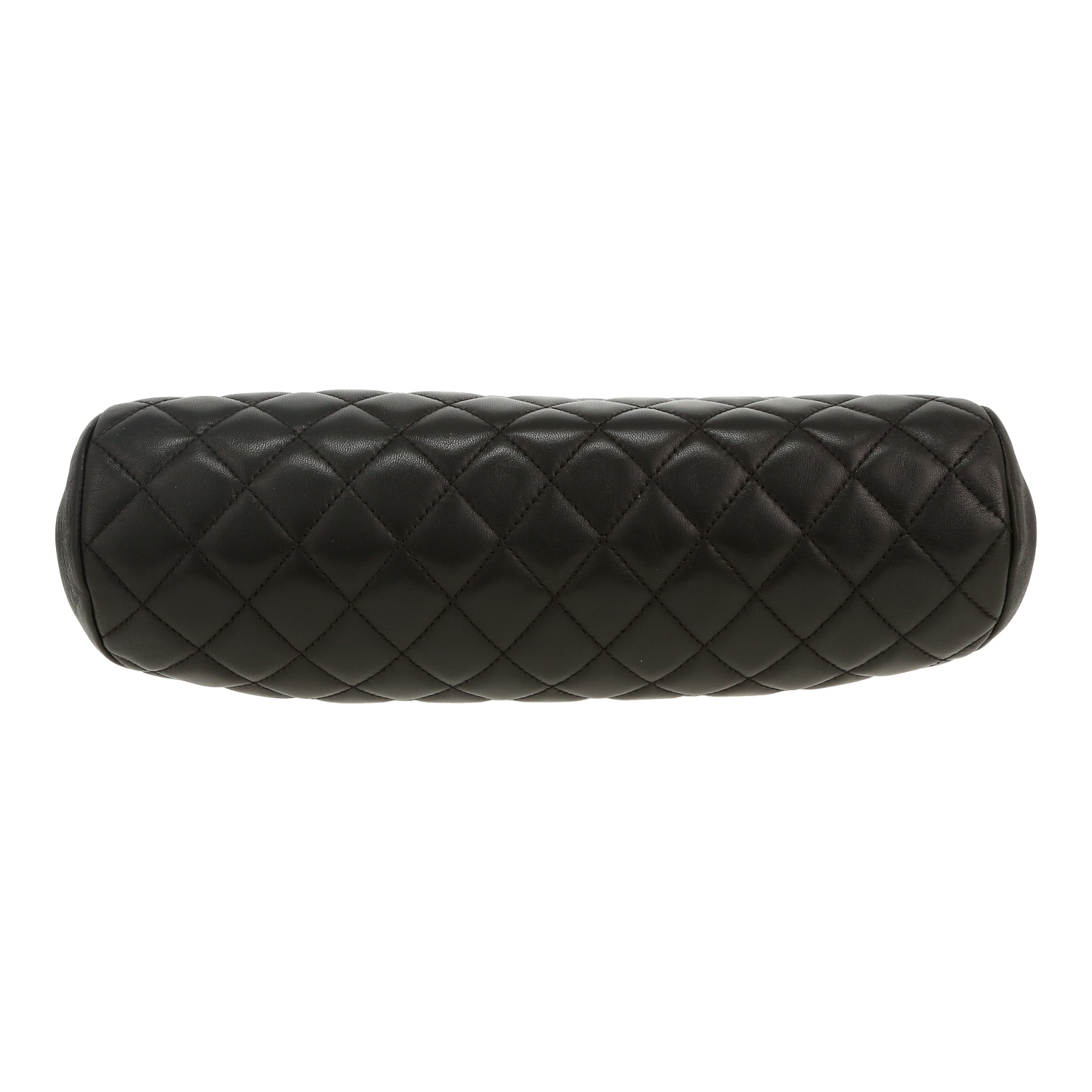 Pochette Chanel Mademoiselle en cuir matelassé noir - Detail D1