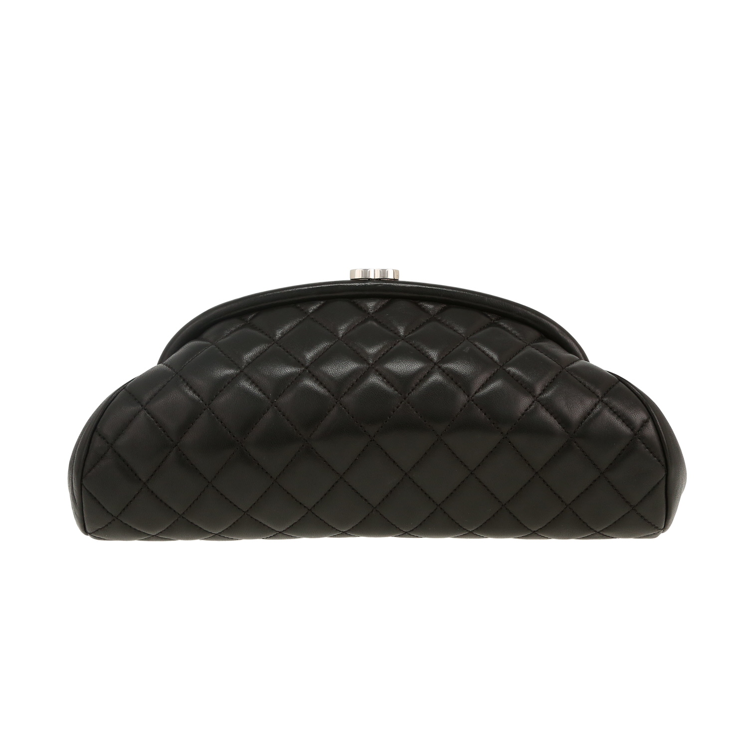 Pochette Chanel Mademoiselle en cuir matelassé noir - Detail D5