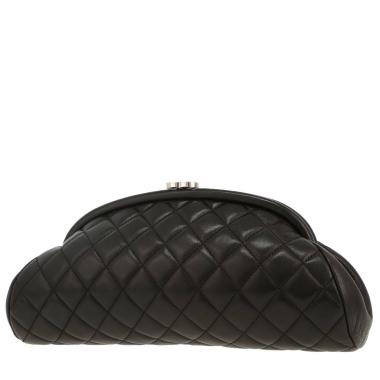 Pochette Chanel  Mademoiselle en cuir matelassé noir