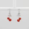 Paire de boucles d'oreilles Dior  en or blanc, corail et diamants - 360 thumbnail