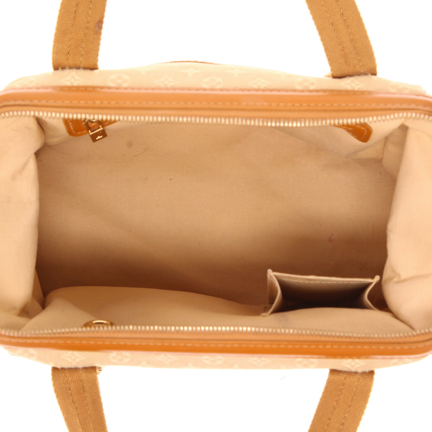 Louis Vuitton   handbag  in beige monogram canvas  and brown leather - Detail D3