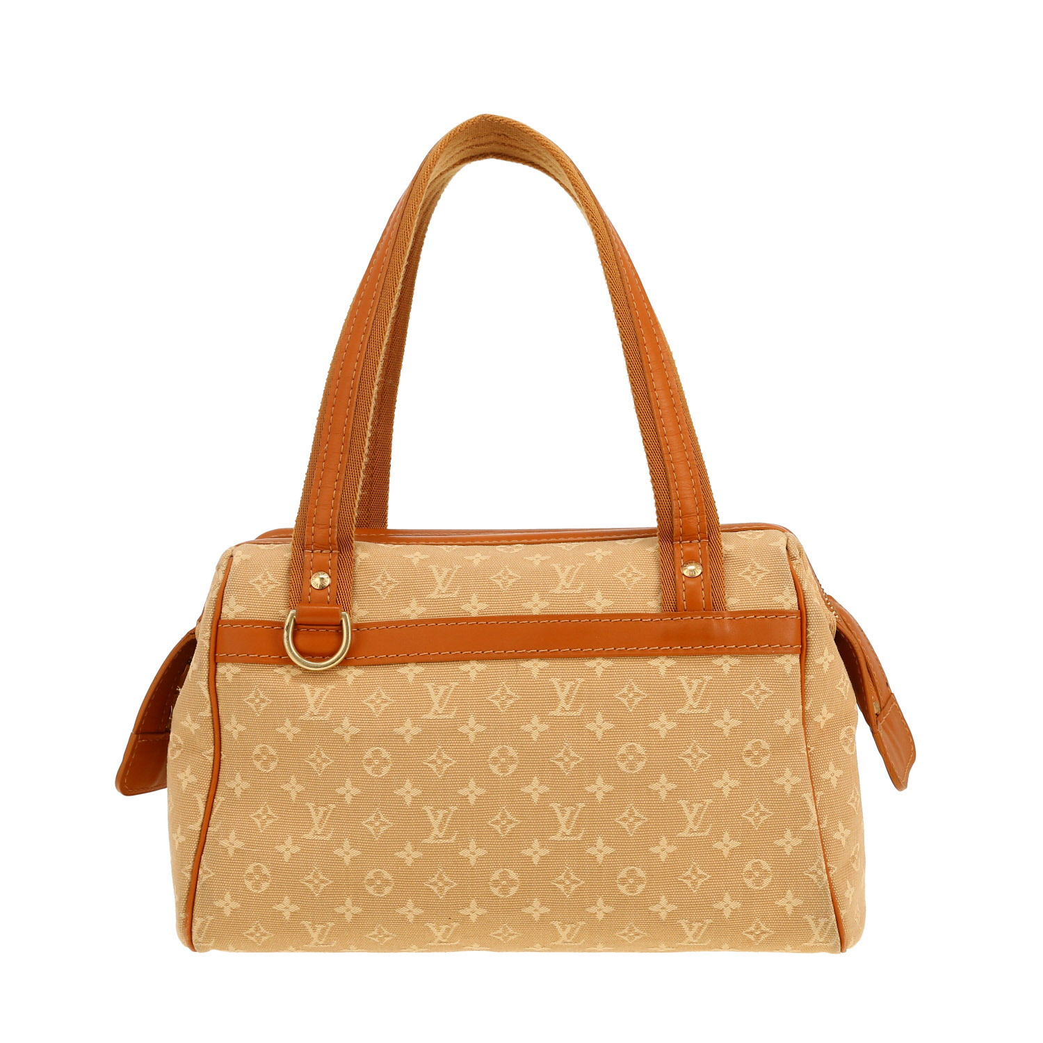Louis Vuitton   handbag  in beige monogram canvas  and brown leather - Detail D4