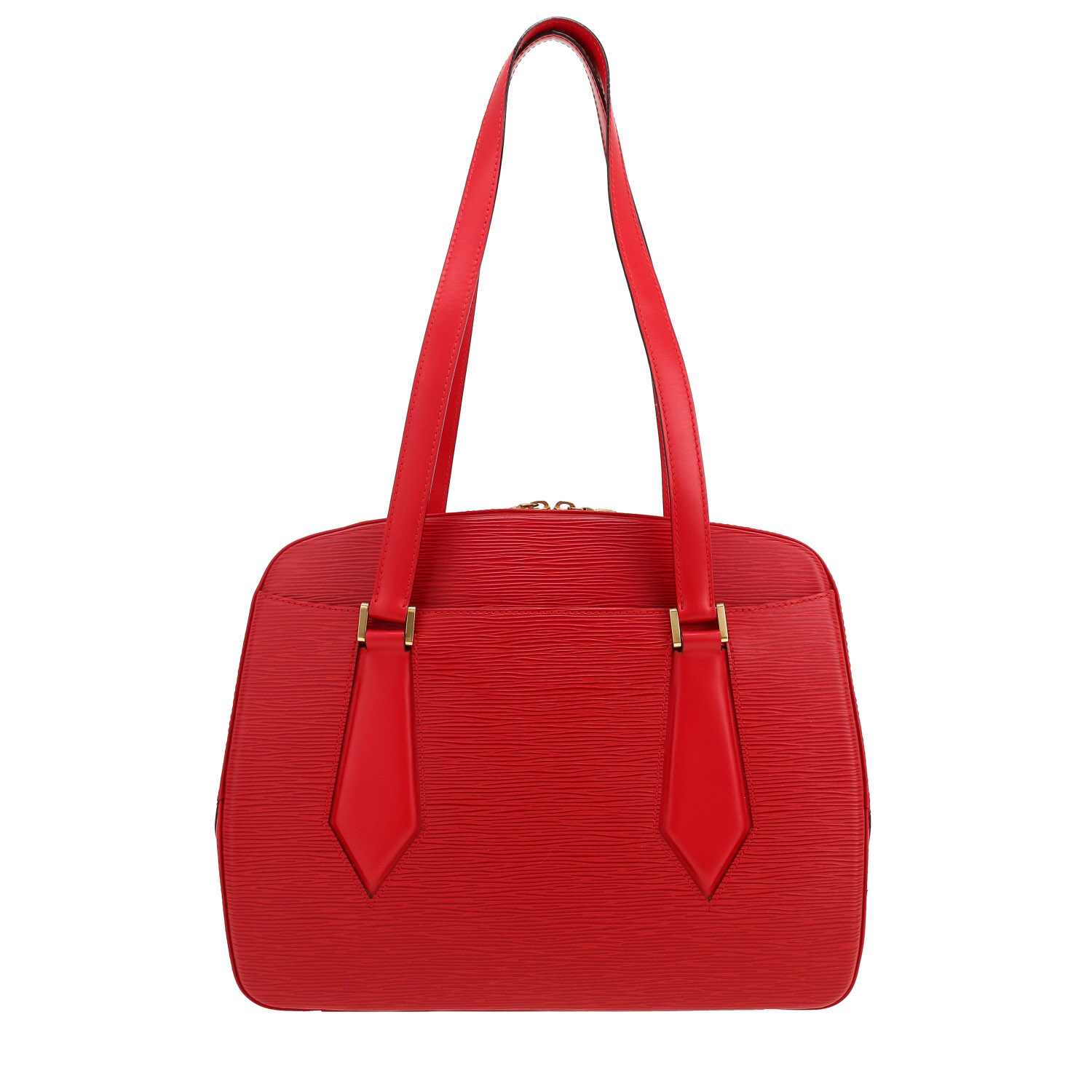 Bolso de mano Louis Vuitton  Voltaire en cuero Epi rojo - Detail D4