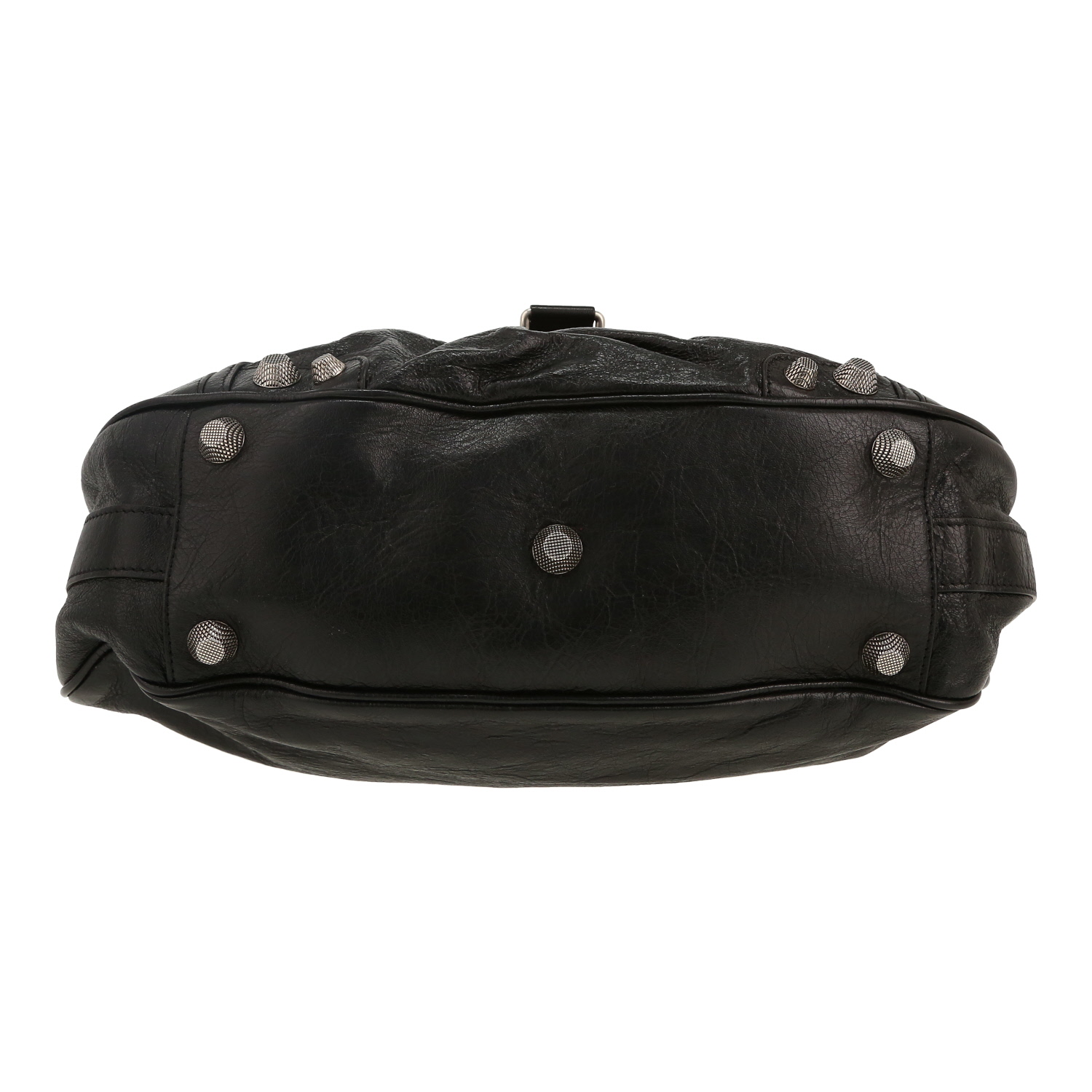 Balenciaga Cagole large model shoulder bag in black burnished leather - Detail D1