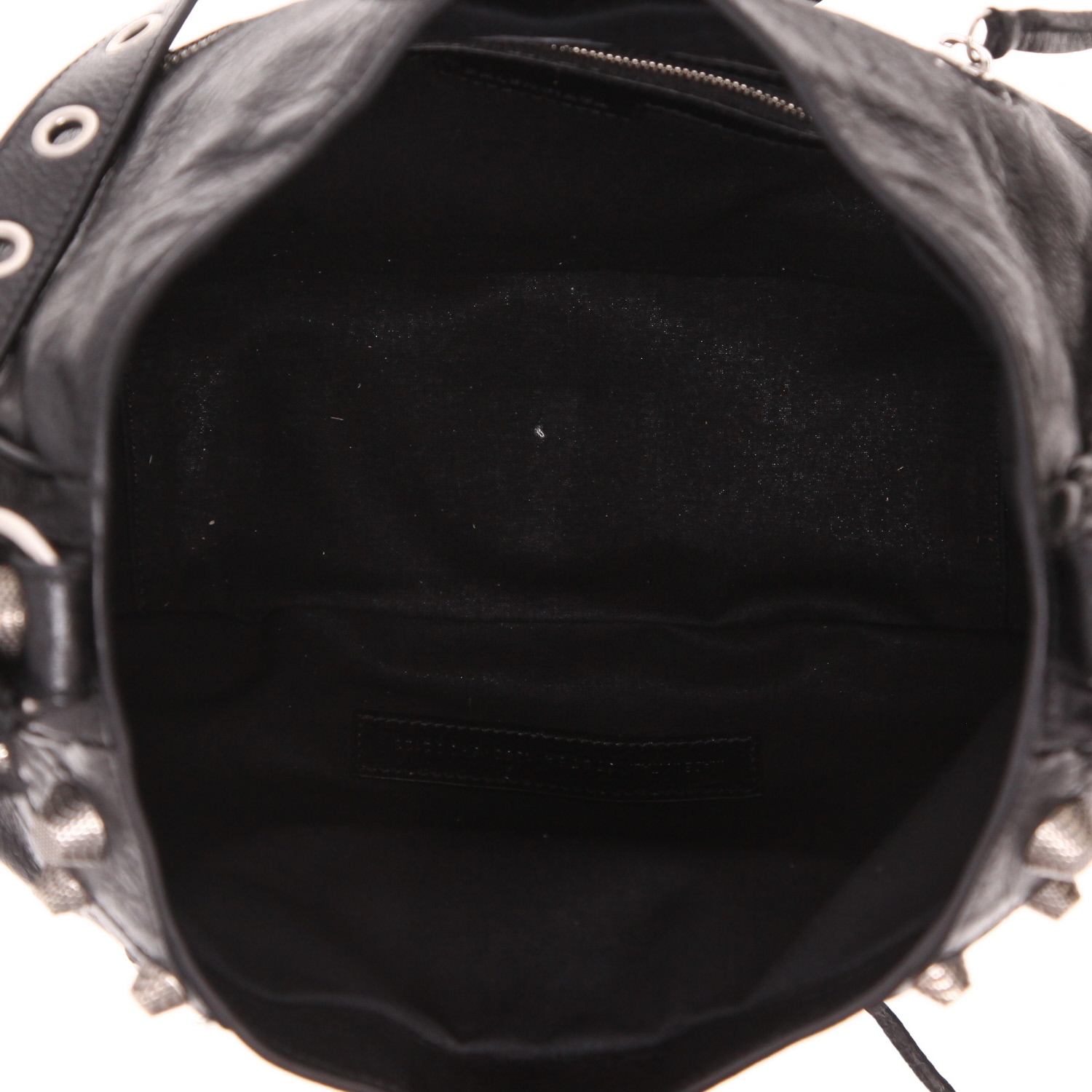 Balenciaga Cagole large model shoulder bag in black burnished leather - Detail D3