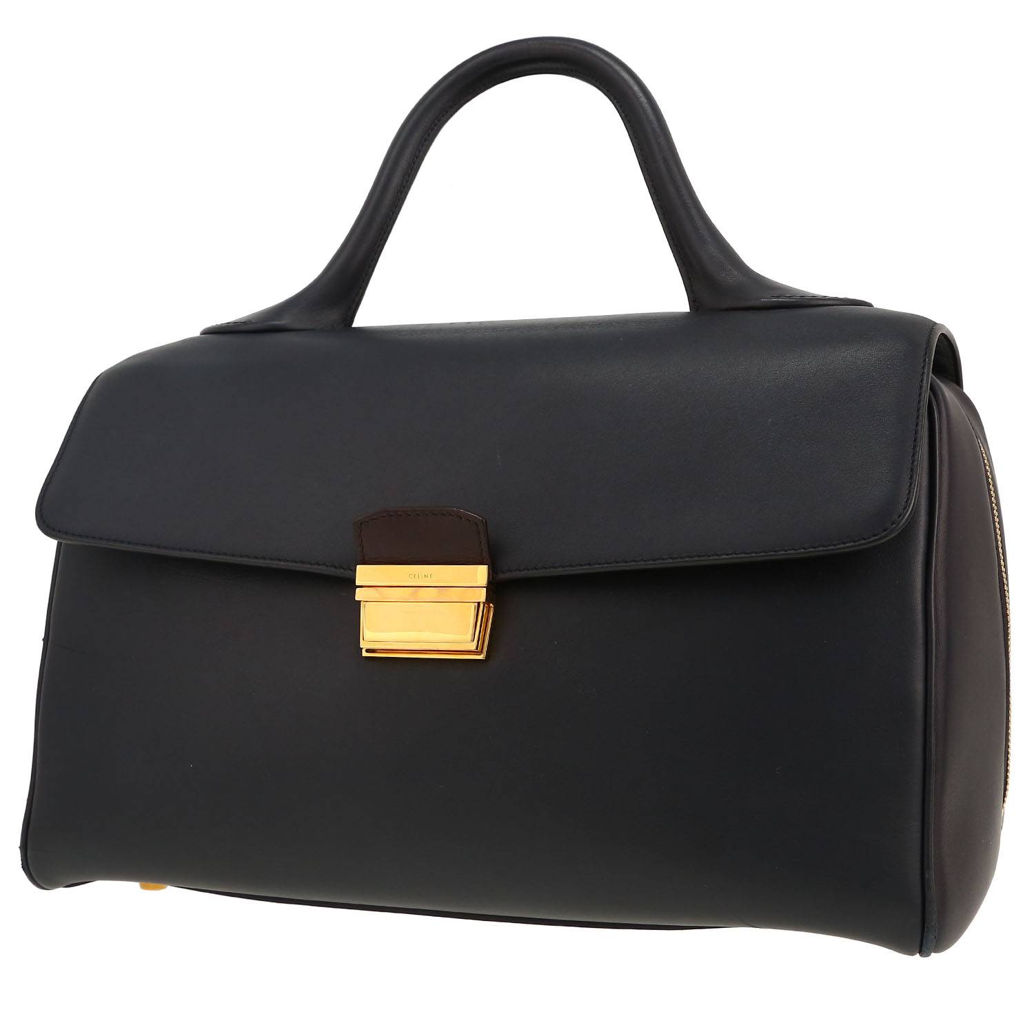 Sac à main Celine  Case Flap en cuir bleu-marine