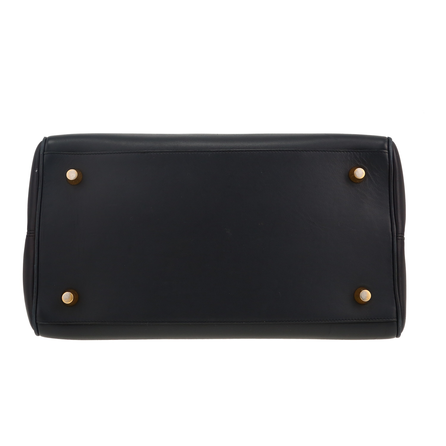 Bolso de mano Celine Case Flap en cuero azul marino - Detail D1
