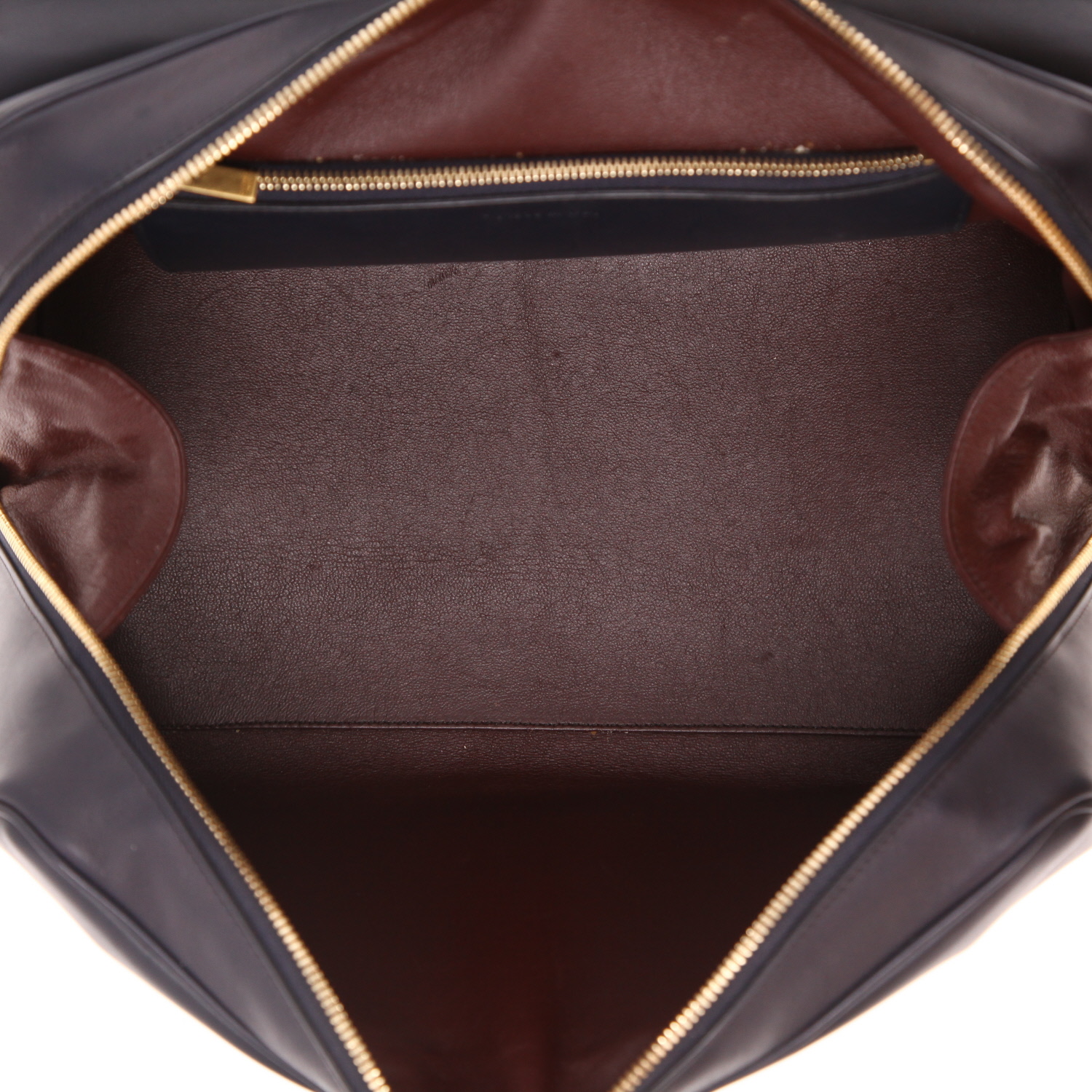 Bolso de mano Celine Case Flap en cuero azul marino - Detail D3