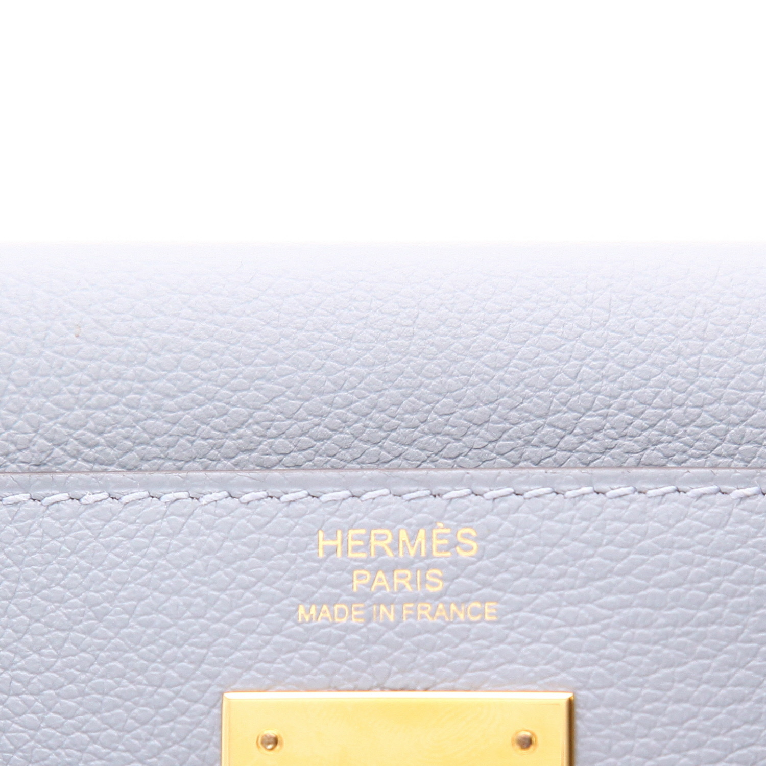 Bolso de mano Hermès  Kelly 28 cm en cuero Evercolor Bleu Lin - Detail D2