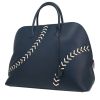 Hermès  Bolide - Travel Bag travel bag  in blue and white leather - 00pp thumbnail