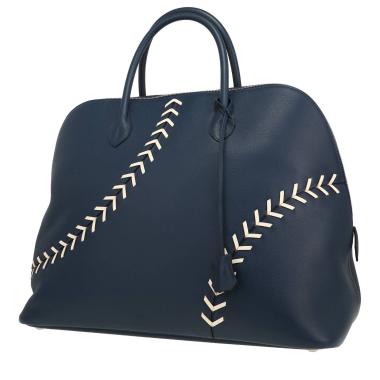 Hermès  Bolide - Travel Bag travel bag  in blue and white Evergrain leather