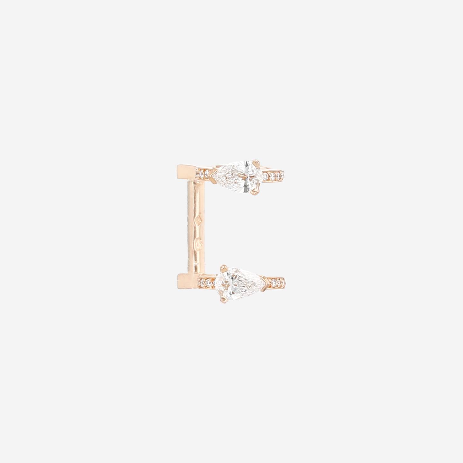 Repossi Serti Sur Vide earring in pink gold and diamonds Repossi Serti Sur Vide earring in pink gold and diamonds
