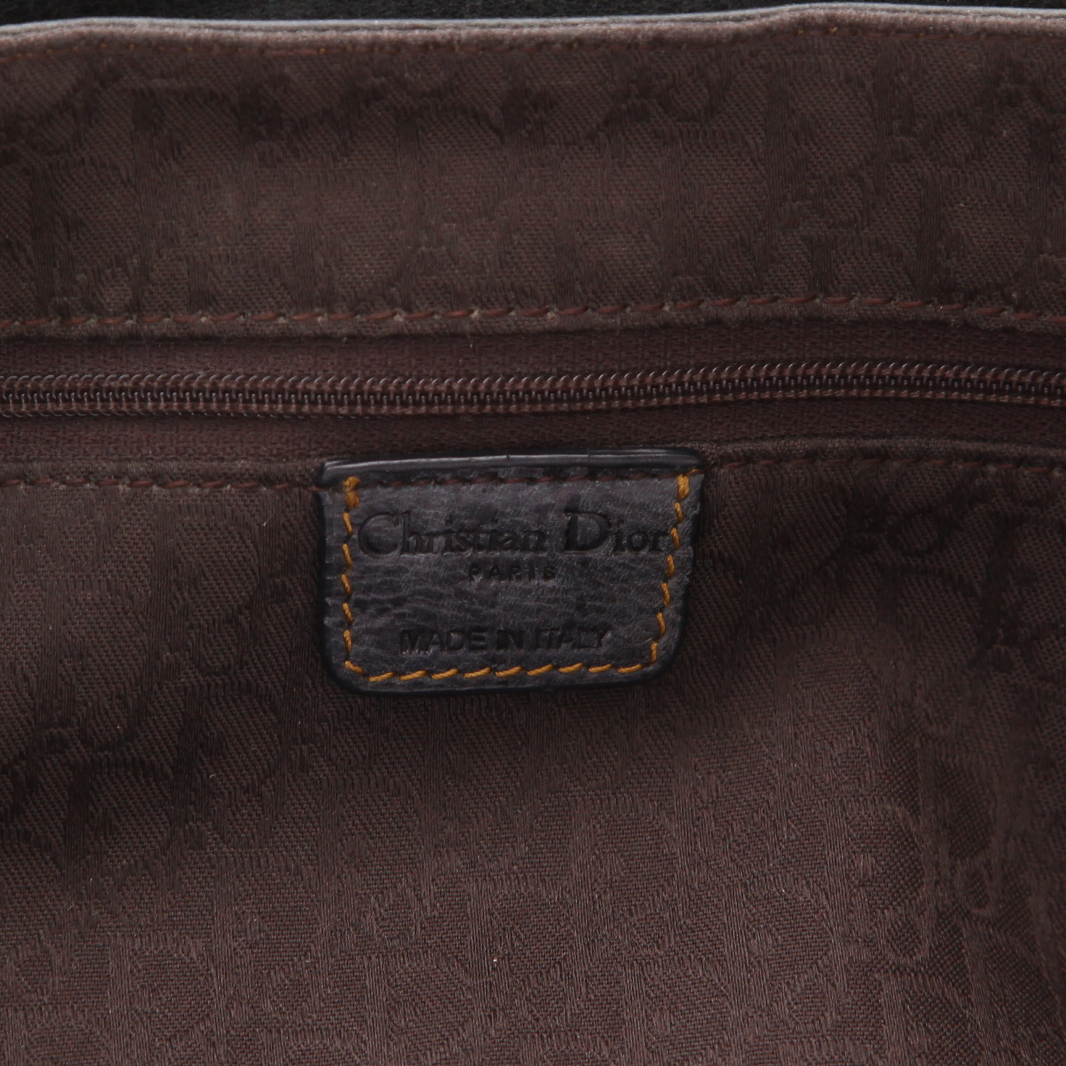 Sac à main Dior  Gaucho en cuir gris et jonc marron - Detail D2