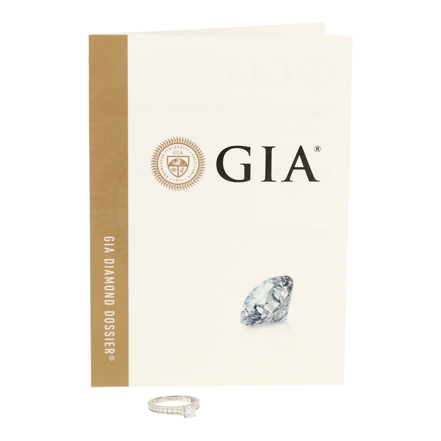 Bague solitaire Cartier 1895 en platine et diamants - Detail D2