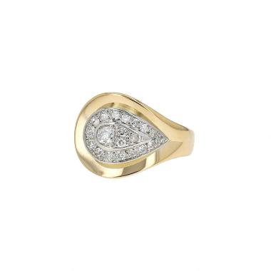 Vintage  ring in yellow gold, platinium and diamonds