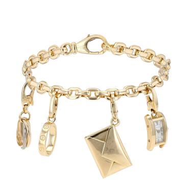 Brazalete Cartier  de oro amarillo, zafiro y esmalte