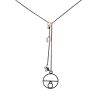 Hermès Crazy Calèche long necklace in silver and pink gold - 00pp thumbnail