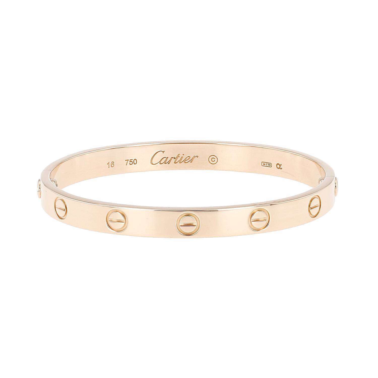 Bracelet Cartier Love en or rose, taille 16