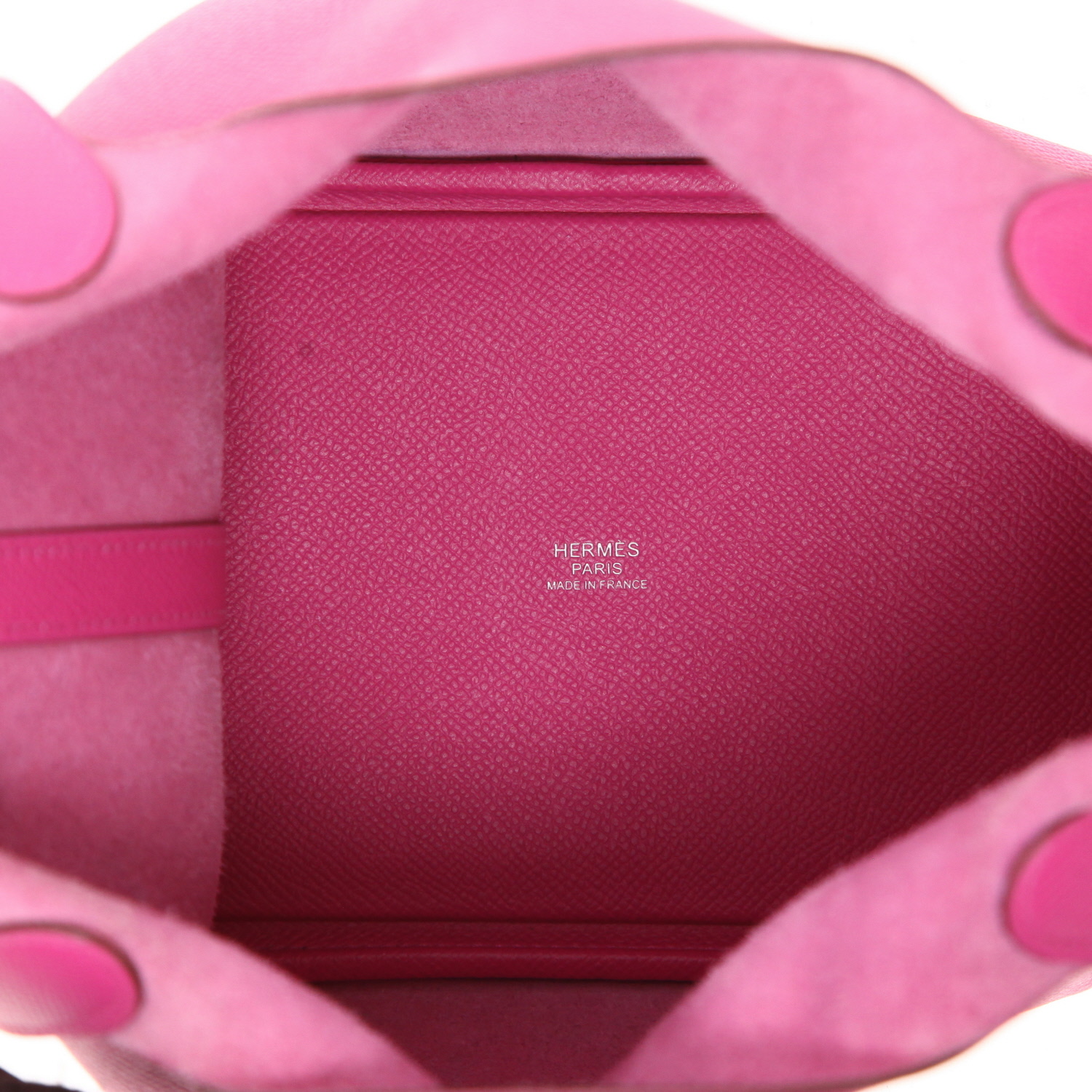 Bolso de mano Hermès  Picotin 18 cm en cuero epsom rosa Magnolia - Detail D3