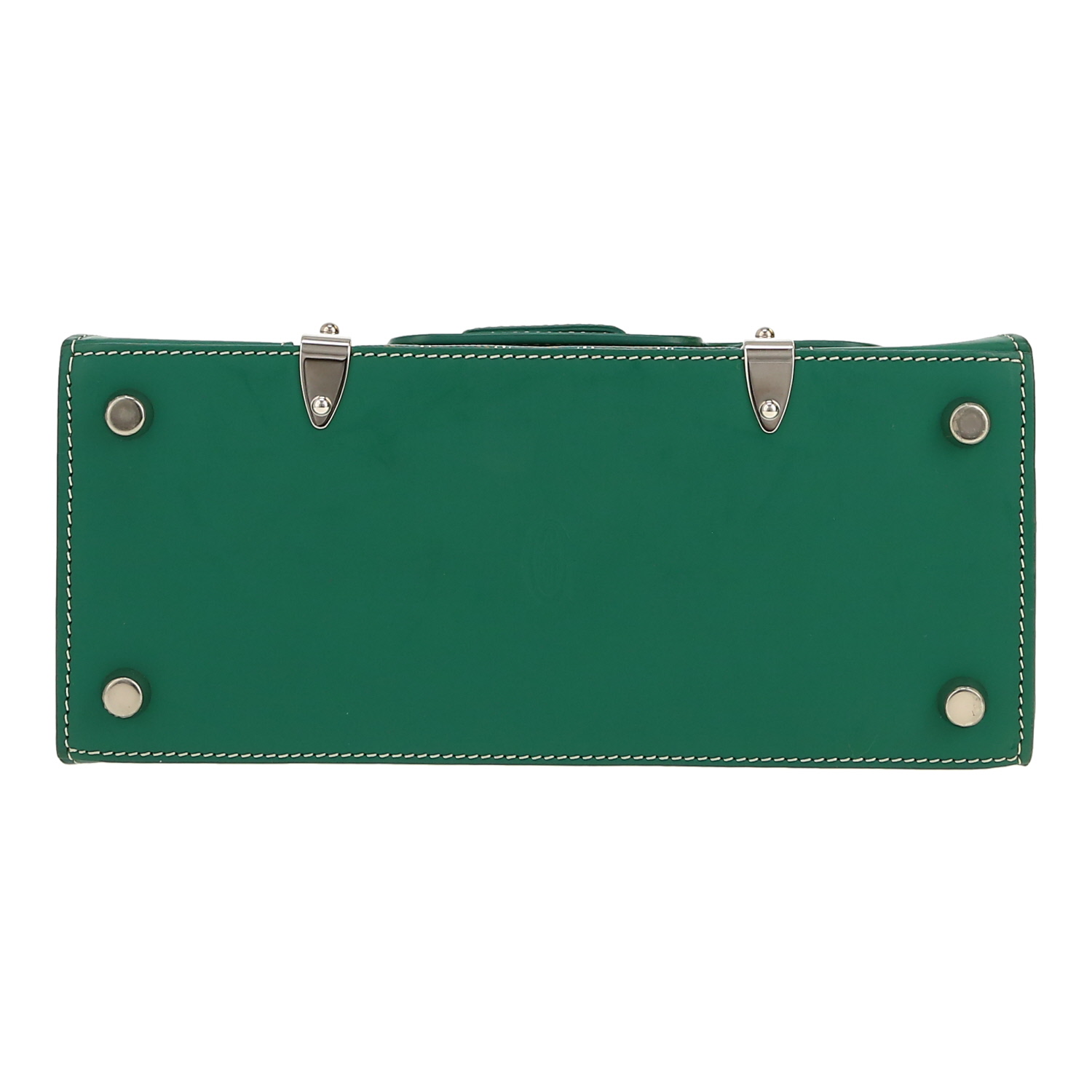 Sac bandoulière Goyard  Saigon en toile Goyardine verte et cuir vert - Detail D1