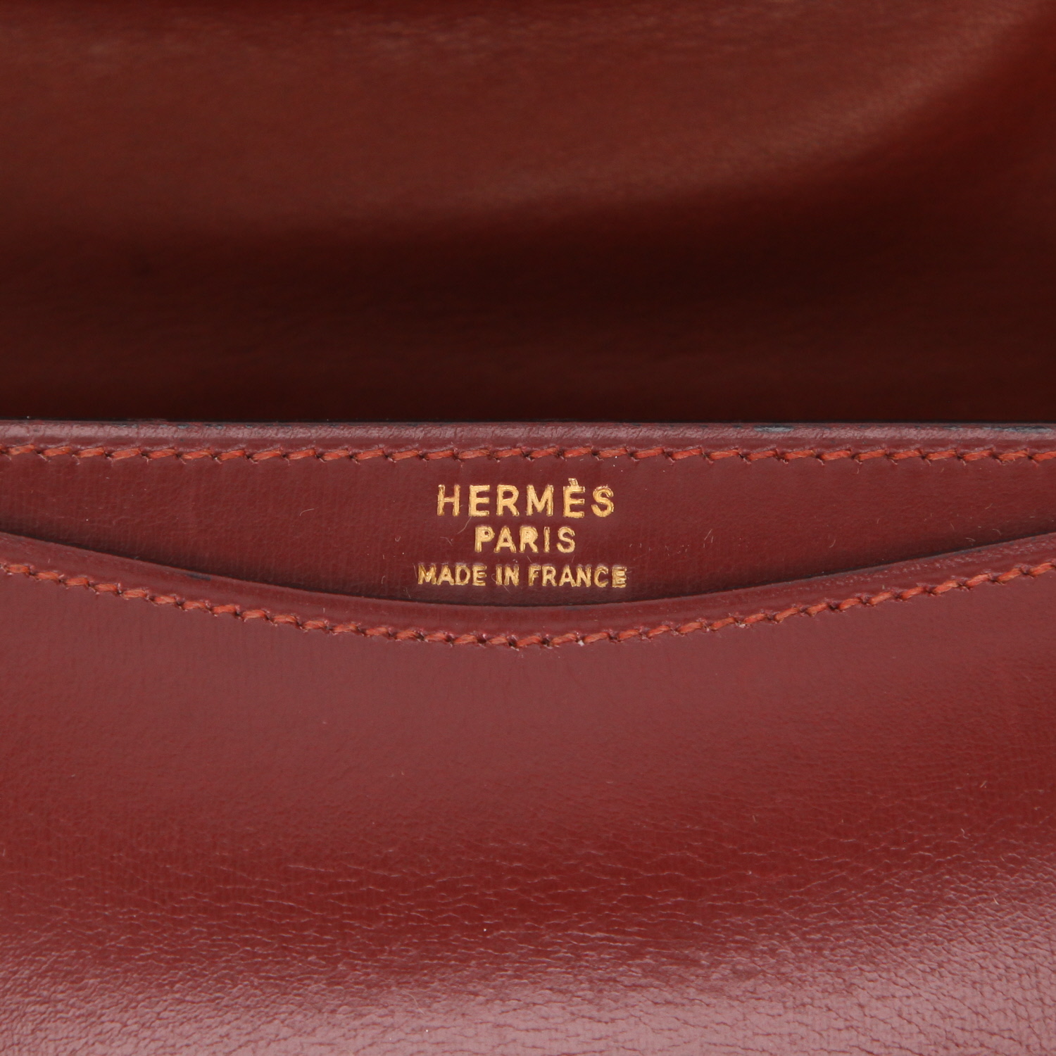 Hermès  Alcazar handbag  in burgundy box leather - Detail D2
