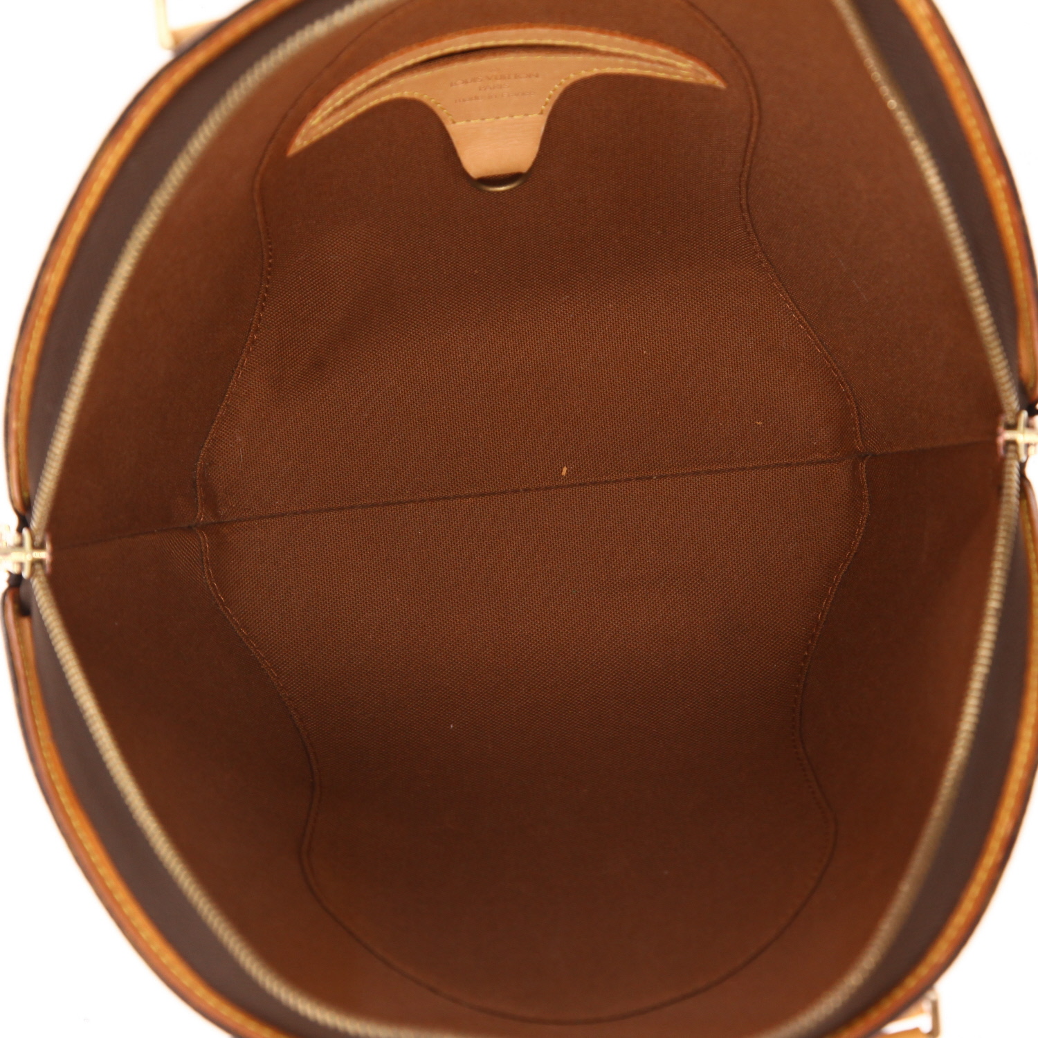 Louis Vuitton  Ellipse small model  handbag  in brown monogram canvas  and natural leather - Detail D3