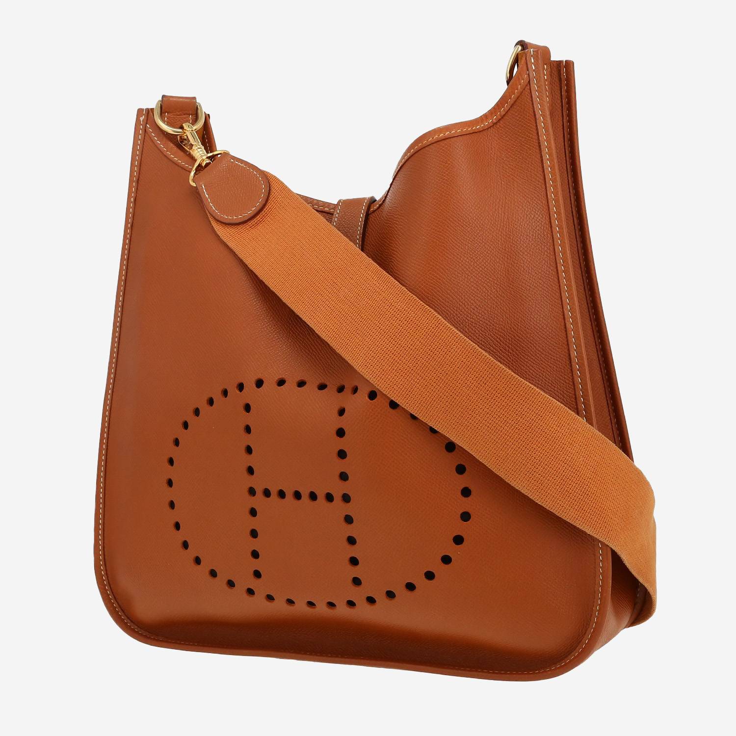 Hermès  Evelyne shoulder bag  in gold Courchevel leather