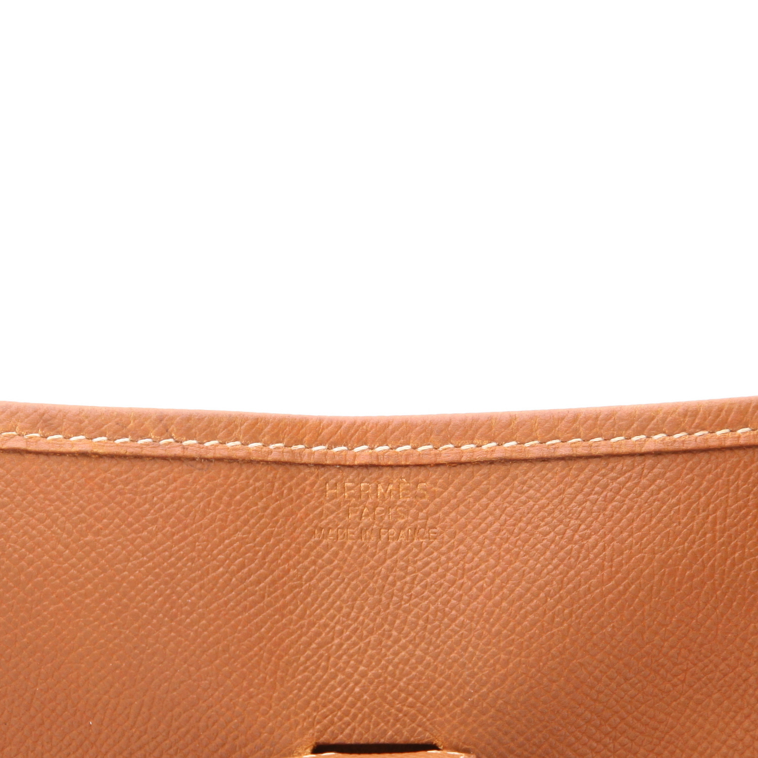 Hermès  Evelyne shoulder bag  in gold Courchevel leather - Detail D2