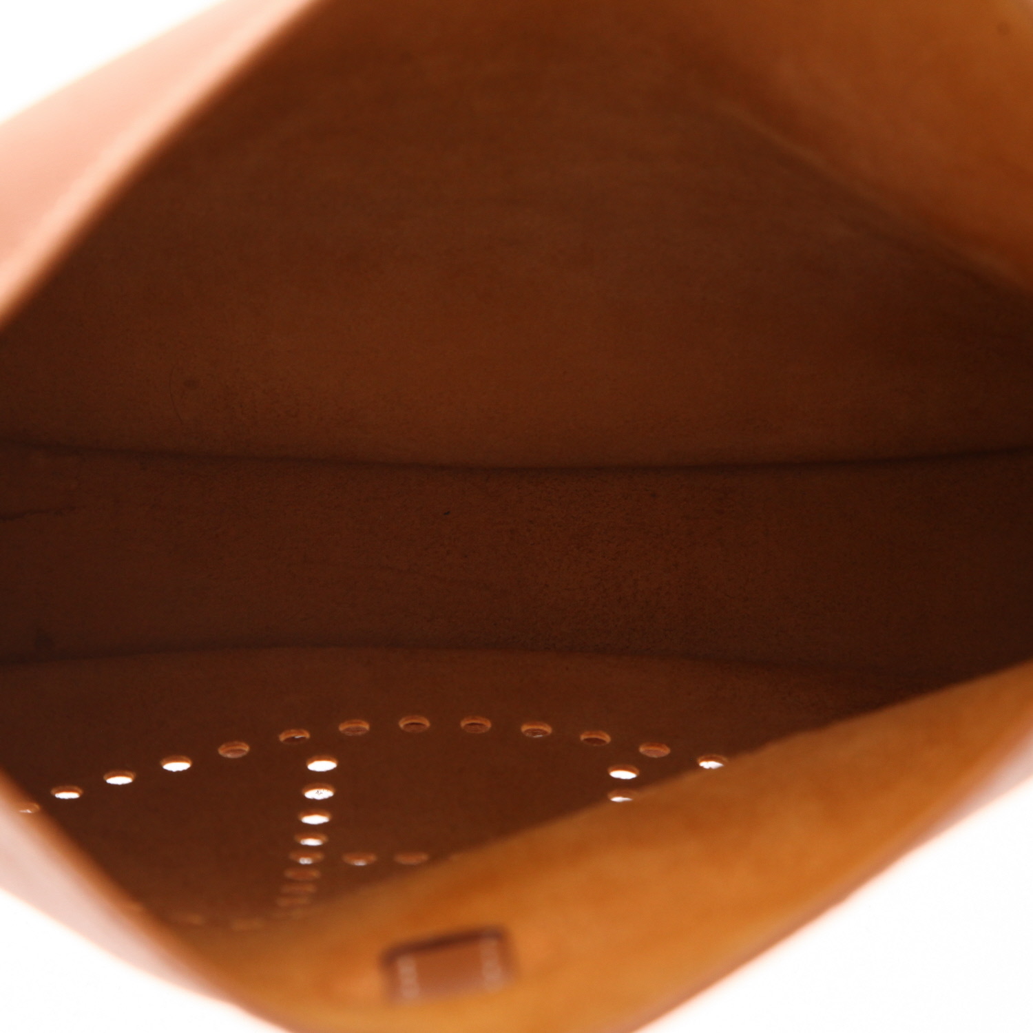 Hermès  Evelyne shoulder bag  in gold Courchevel leather - Detail D3