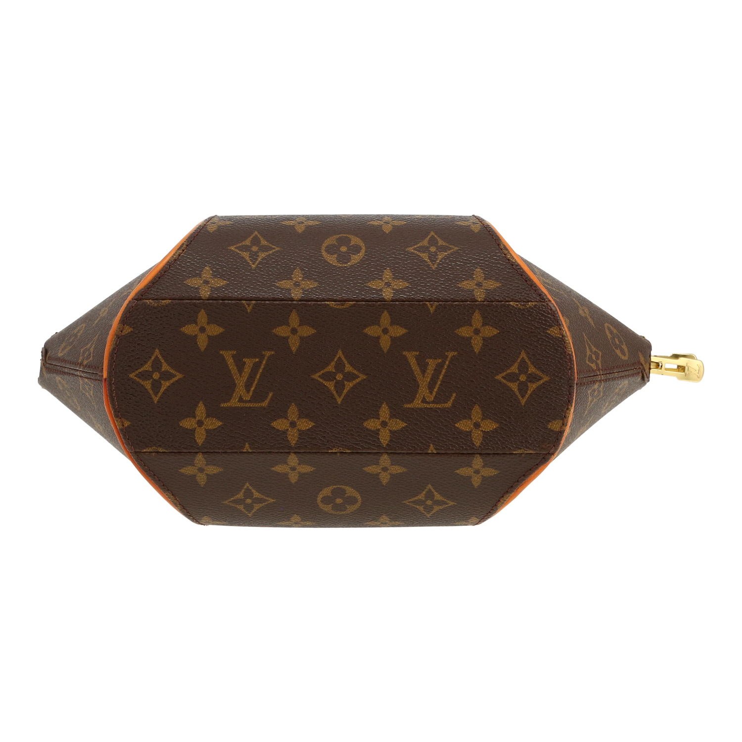 Louis Vuitton  Ellipse small model  handbag  in brown monogram canvas  and natural leather - Detail D1