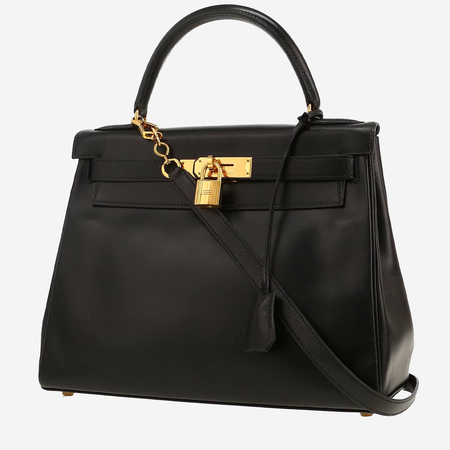 Borsa Hermès  Kelly 28 cm in pelle box nera