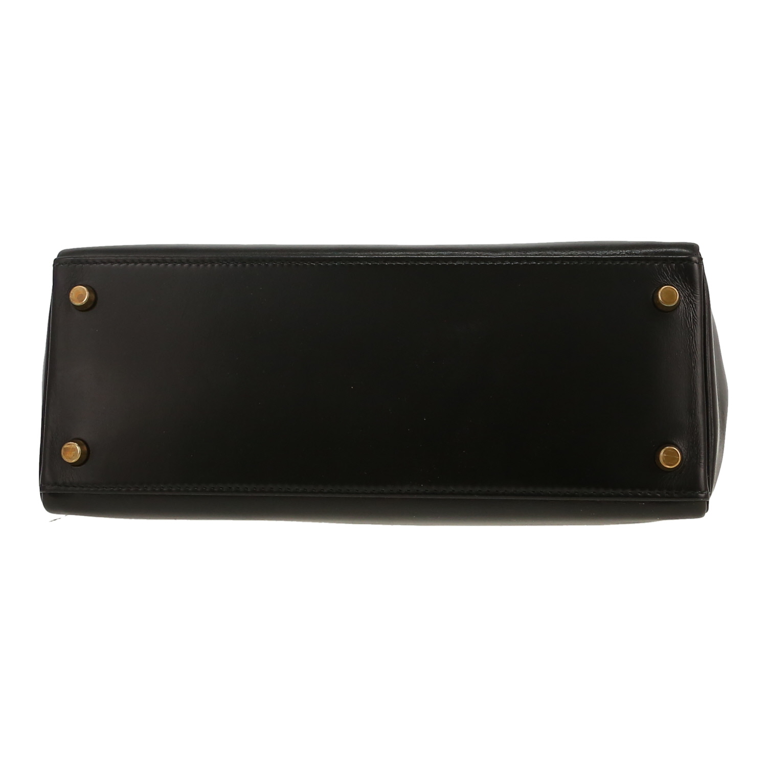 Bolso de mano Hermès  Kelly 28 cm en cuero box negro - Detail D1