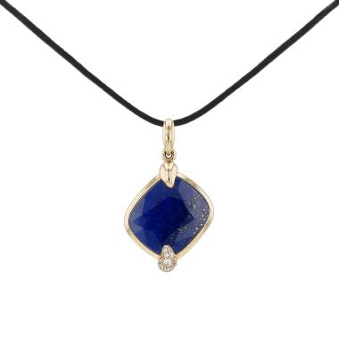 Colgante Pomellato Ritratto modelo grande de oro rosa, lapislázuli y diamantes