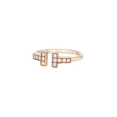 Anello Tiffany & Co Wire modello piccolo in oro rosa e diamanti