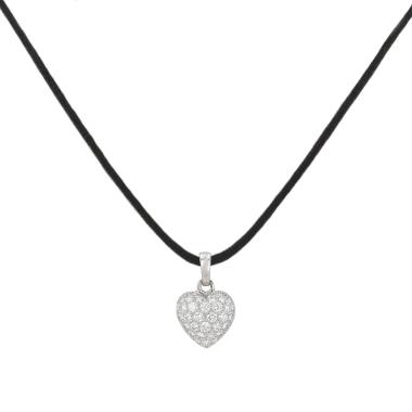 Colgante Cartier Coeur et Symbole modelo grande de oro blanco y diamantes
