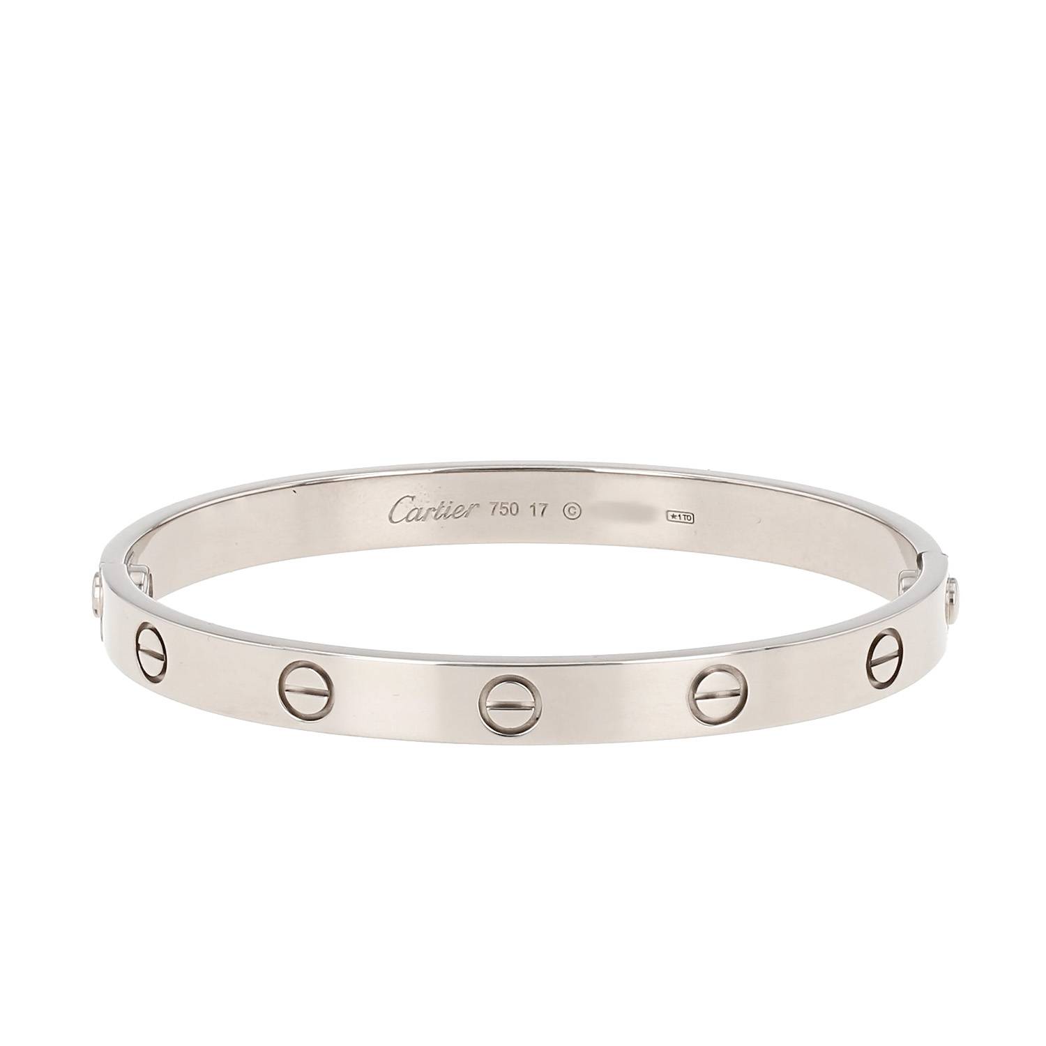 Bracelet Cartier Love en or blanc, taille 17