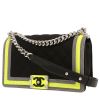 Sac bandoulière Chanel  Boy moyen modèle  en toile grise jaune et noire - 00pp thumbnail