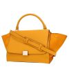 Sac à main Celine  Trapeze en cuir jaune et Veau velours jaune - 00pp thumbnail