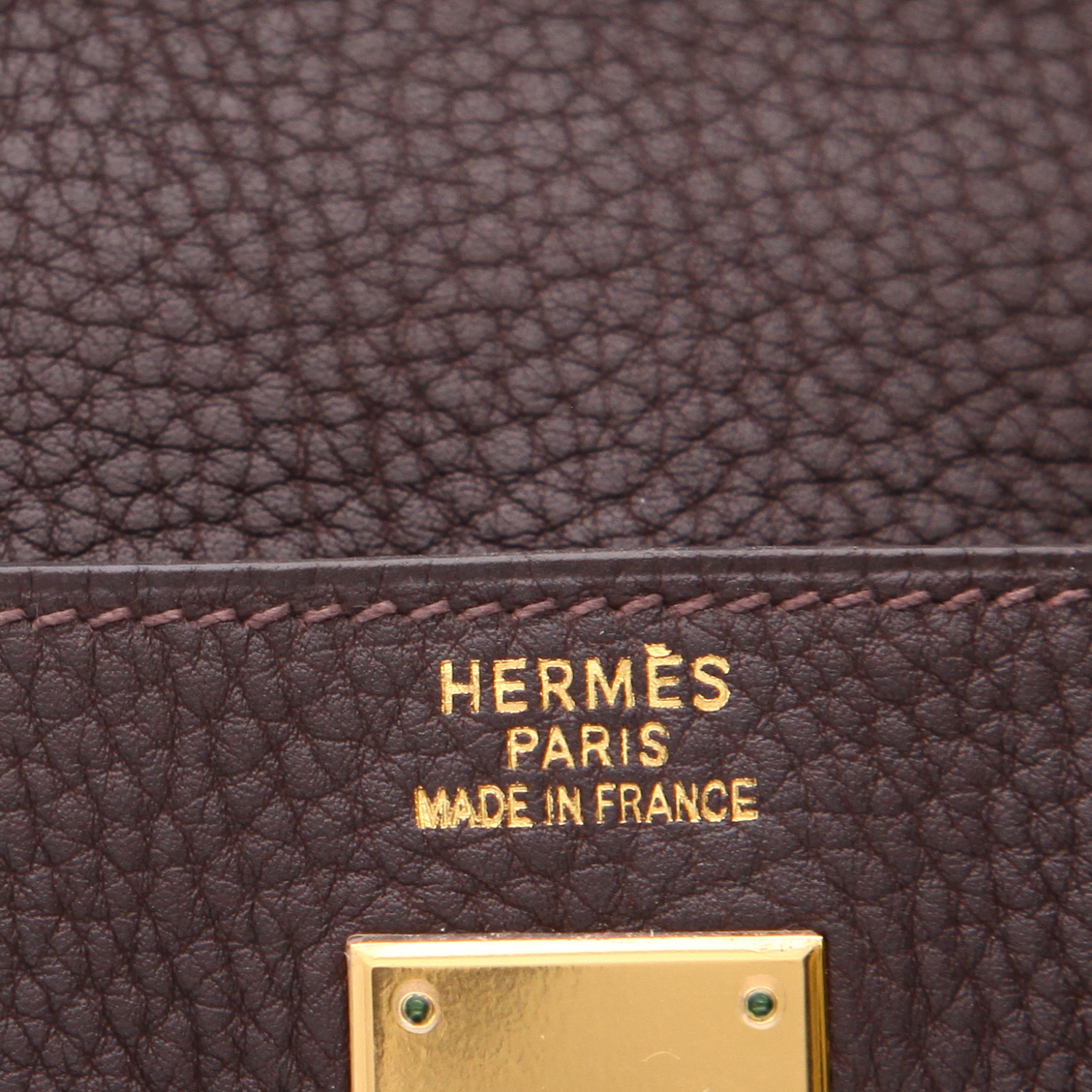 Borsa Hermès  Kelly 40 cm in pelle togo marrone - Detail D2