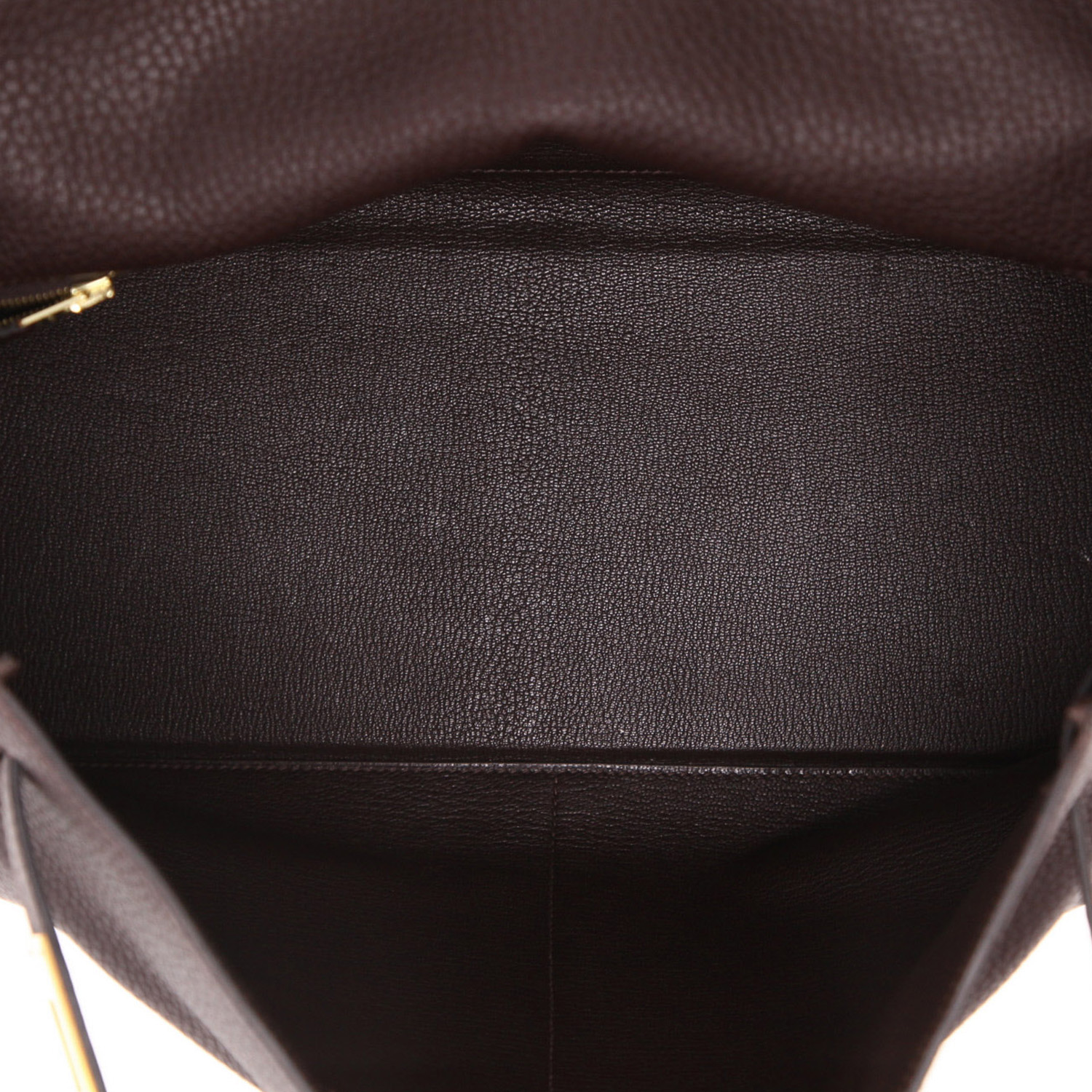 Bolso de mano Hermès  Kelly 40 cm en cuero togo marrón - Detail D3